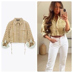 Zara Gingham shirt top new